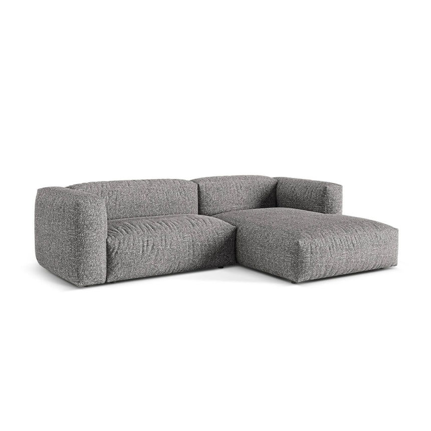 Martina modulares Ecksofa, Rechte Seite, Sitztiefe 76 cm, aus Boucle in Graphit (Monet Graphite), 280x176 cm von Micadoni – Bild 3