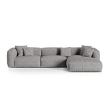 Martina modulares Ecksofa, Rechte Seite, Sitztiefe 76 cm, aus Boucle in Graphit (Monet Graphite), 330x176 cm von Micadoni – Bild 1