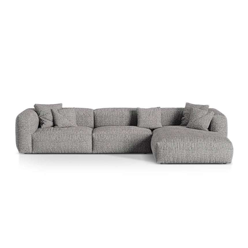 Martina modulares Ecksofa, Rechte Seite, Sitztiefe 76 cm, aus Boucle in Graphit (Monet Graphite), 330x176 cm von Micadoni – Bild 1