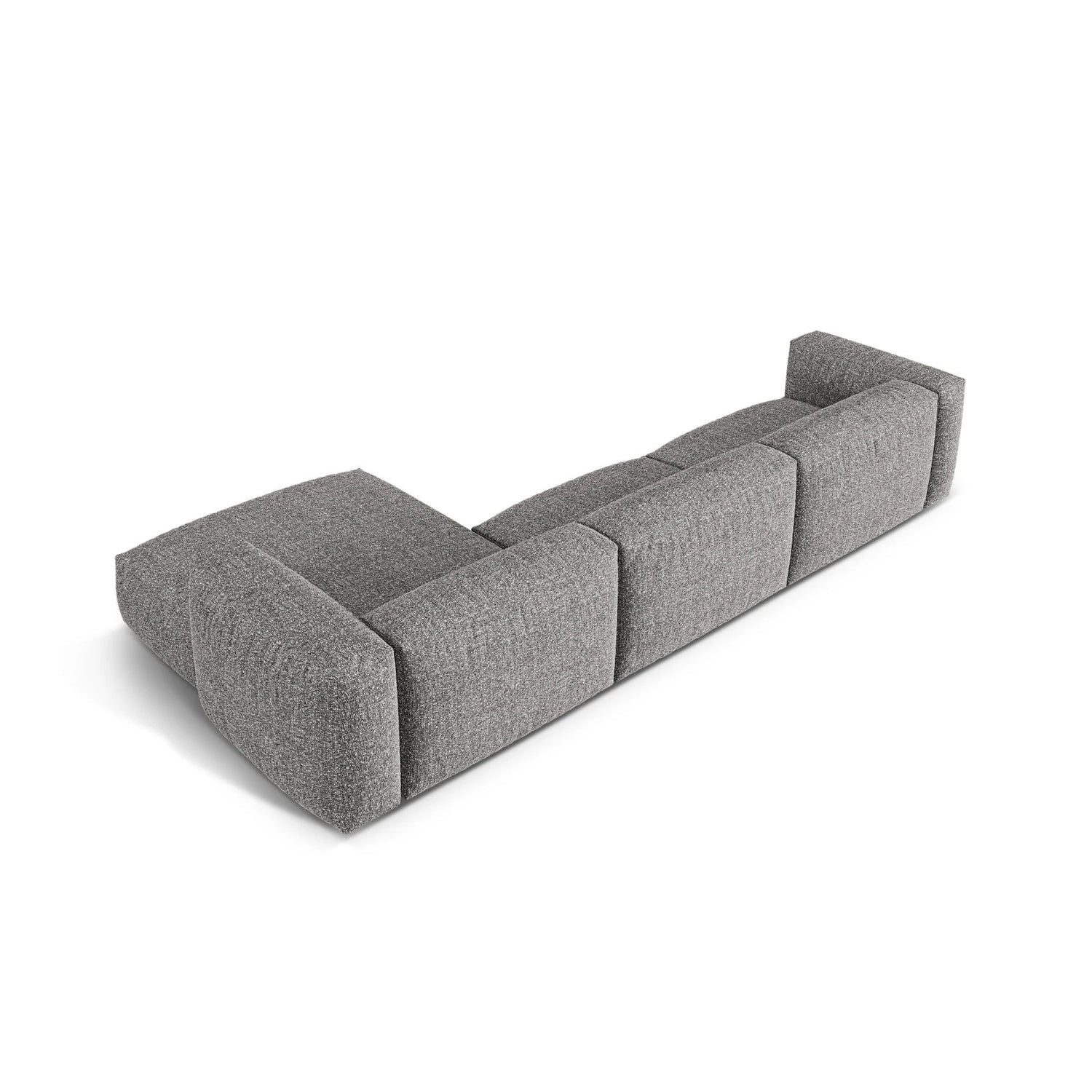 Martina modulares Ecksofa, Rechte Seite, Sitztiefe 76 cm, aus Boucle in Graphit (Monet Graphite), 330x176 cm von Micadoni – Bild 5