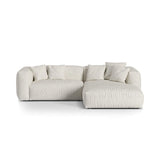 Martina modulares Ecksofa, Rechte Seite, Sitztiefe 76 cm, aus Boucle in Grau Beige meliert (Monet Pearl), 280x176 cm von Micadoni – Bild 1