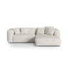 Martina modulares Ecksofa, Rechte Seite, Sitztiefe 76 cm, aus Boucle in Grau Beige meliert (Monet Pearl), 280x176 cm von Micadoni – Bild 1