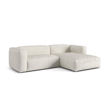 Martina modulares Ecksofa, Rechte Seite, Sitztiefe 76 cm, aus Boucle in Grau Beige meliert (Monet Pearl), 280x176 cm von Micadoni – Bild 3