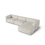 Martina modulares Ecksofa, Rechte Seite, Sitztiefe 76 cm, aus Boucle in Grau Beige meliert (Monet Pearl), 330x176 cm von Micadoni – Bild 4