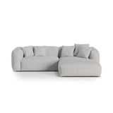 Martina modulares Ecksofa, Rechte Seite, Sitztiefe 76 cm, aus Boucle in Silber (Monet Silver), 280x176 cm von Micadoni – Bild 1