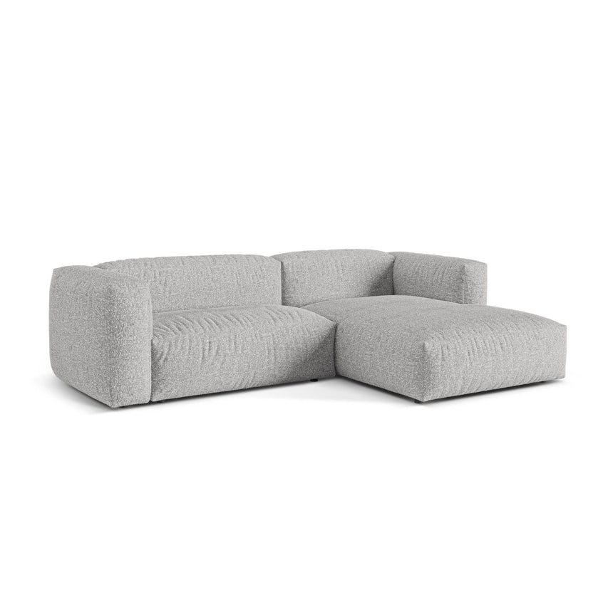 Martina modulares Ecksofa, Rechte Seite, Sitztiefe 76 cm, aus Boucle in Silber (Monet Silver), 280x176 cm von Micadoni – Bild 3