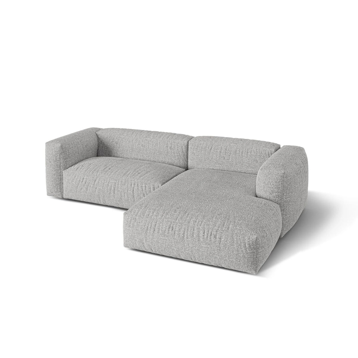 Martina modulares Ecksofa, Rechte Seite, Sitztiefe 76 cm, aus Boucle in Silber (Monet Silver), 280x176 cm von Micadoni – Bild 4