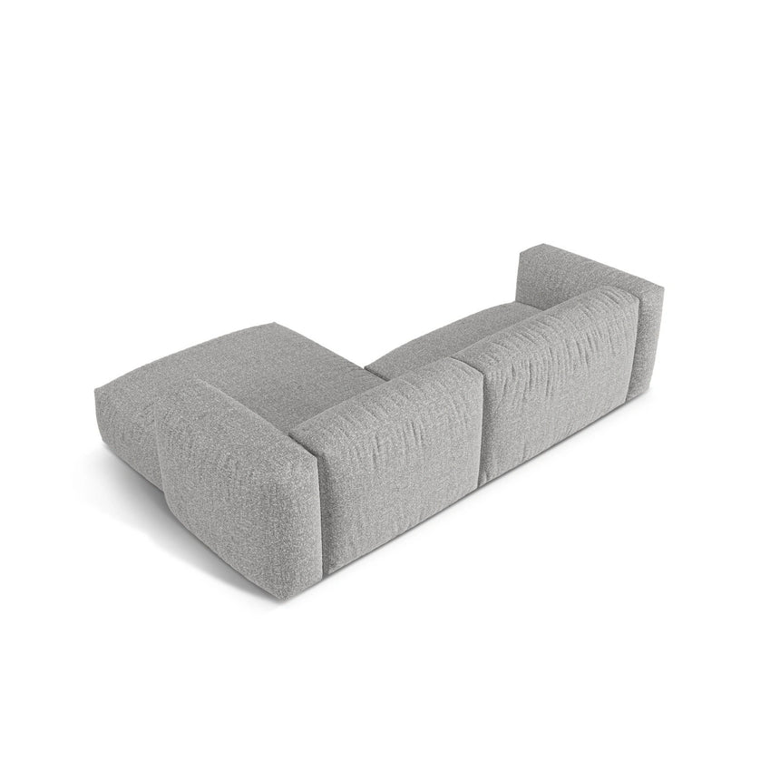Martina modulares Ecksofa, Rechte Seite, Sitztiefe 76 cm, aus Boucle in Silber (Monet Silver), 280x176 cm von Micadoni – Bild 5
