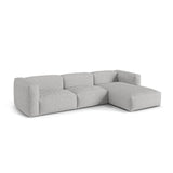 Martina modulares Ecksofa, Rechte Seite, Sitztiefe 76 cm, aus Boucle in Silber (Monet Silver), 330x176 cm von Micadoni – Bild 3