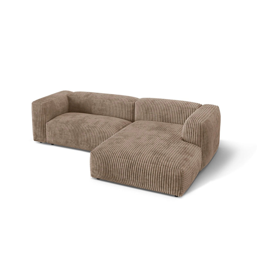 Martina modulares Ecksofa, Rechte Seite, Sitztiefe 76 cm, aus Cord in Acorn (Tilia 17), 280x176 cm von Micadoni – Bild 4