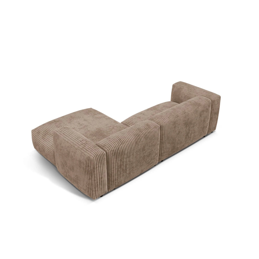 Martina modulares Ecksofa, Rechte Seite, Sitztiefe 76 cm, aus Cord in Acorn (Tilia 17), 280x176 cm von Micadoni – Bild 5