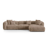 Martina modulares Ecksofa, Rechte Seite, Sitztiefe 76 cm, aus Cord in Acorn (Tilia 17), 330x176 cm von Micadoni – Bild 1
