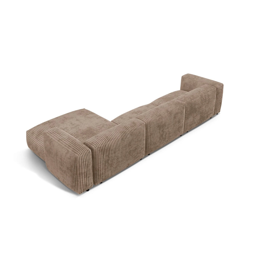 Martina modulares Ecksofa, Rechte Seite, Sitztiefe 76 cm, aus Cord in Acorn (Tilia 17), 330x176 cm von Micadoni – Bild 5