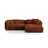 Martina modulares Ecksofa, Rechte Seite, Sitztiefe 76 cm, aus Cord in Brick (Tilia 52), 280x176 cm von Micadoni – Bild 1