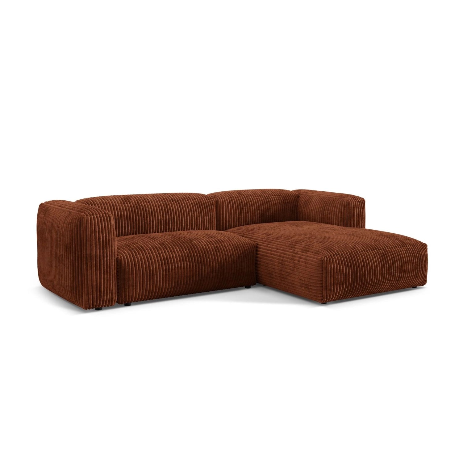 Martina modulares Ecksofa, Rechte Seite, Sitztiefe 76 cm, aus Cord in Brick (Tilia 52), 280x176 cm von Micadoni – Bild 3