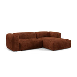 Martina modulares Ecksofa, Rechte Seite, Sitztiefe 76 cm, aus Cord in Brick (Tilia 52), 280x176 cm von Micadoni – Bild 3