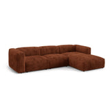 Martina modulares Ecksofa, Rechte Seite, Sitztiefe 76 cm, aus Cord in Brick (Tilia 52), 330x176 cm von Micadoni – Bild 3