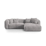 Martina modulares Ecksofa, Rechte Seite, Sitztiefe 76 cm, aus Cord in Hellgrau (Tilia 86), 280x176 cm von Micadoni – Bild 1