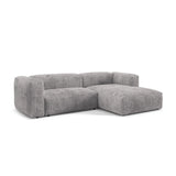 Martina modulares Ecksofa, Rechte Seite, Sitztiefe 76 cm, aus Cord in Hellgrau (Tilia 86), 280x176 cm von Micadoni – Bild 3