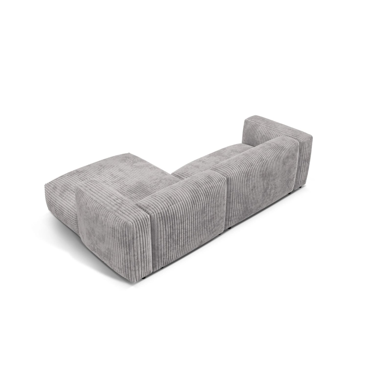 Martina modulares Ecksofa, Rechte Seite, Sitztiefe 76 cm, aus Cord in Hellgrau (Tilia 86), 280x176 cm von Micadoni – Bild 5