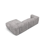 Martina modulares Ecksofa, Rechte Seite, Sitztiefe 76 cm, aus Cord in Hellgrau (Tilia 86), 280x176 cm von Micadoni – Bild 5