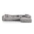 Martina modulares Ecksofa, Rechte Seite, Sitztiefe 76 cm, aus Cord in Hellgrau (Tilia 86), 330x176 cm von Micadoni – Bild 1