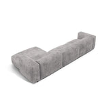 Martina modulares Ecksofa, Rechte Seite, Sitztiefe 76 cm, aus Cord in Hellgrau (Tilia 86), 330x176 cm von Micadoni – Bild 5