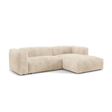 Martina modulares Ecksofa, Rechte Seite, Sitztiefe 76 cm, aus Cord in Leichtes Beige (Tilia 03), 280x176 cm von Micadoni – Bild 3