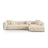 Martina modulares Ecksofa, Rechte Seite, Sitztiefe 76 cm, aus Cord in Leichtes Beige (Tilia 03), 330x176 cm von Micadoni – Bild 1
