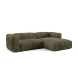 Martina modulares Ecksofa, Rechte Seite, Sitztiefe 76 cm, aus Cord in Moosgrün (Tilia 37), 280x176 cm von Micadoni – Bild 3