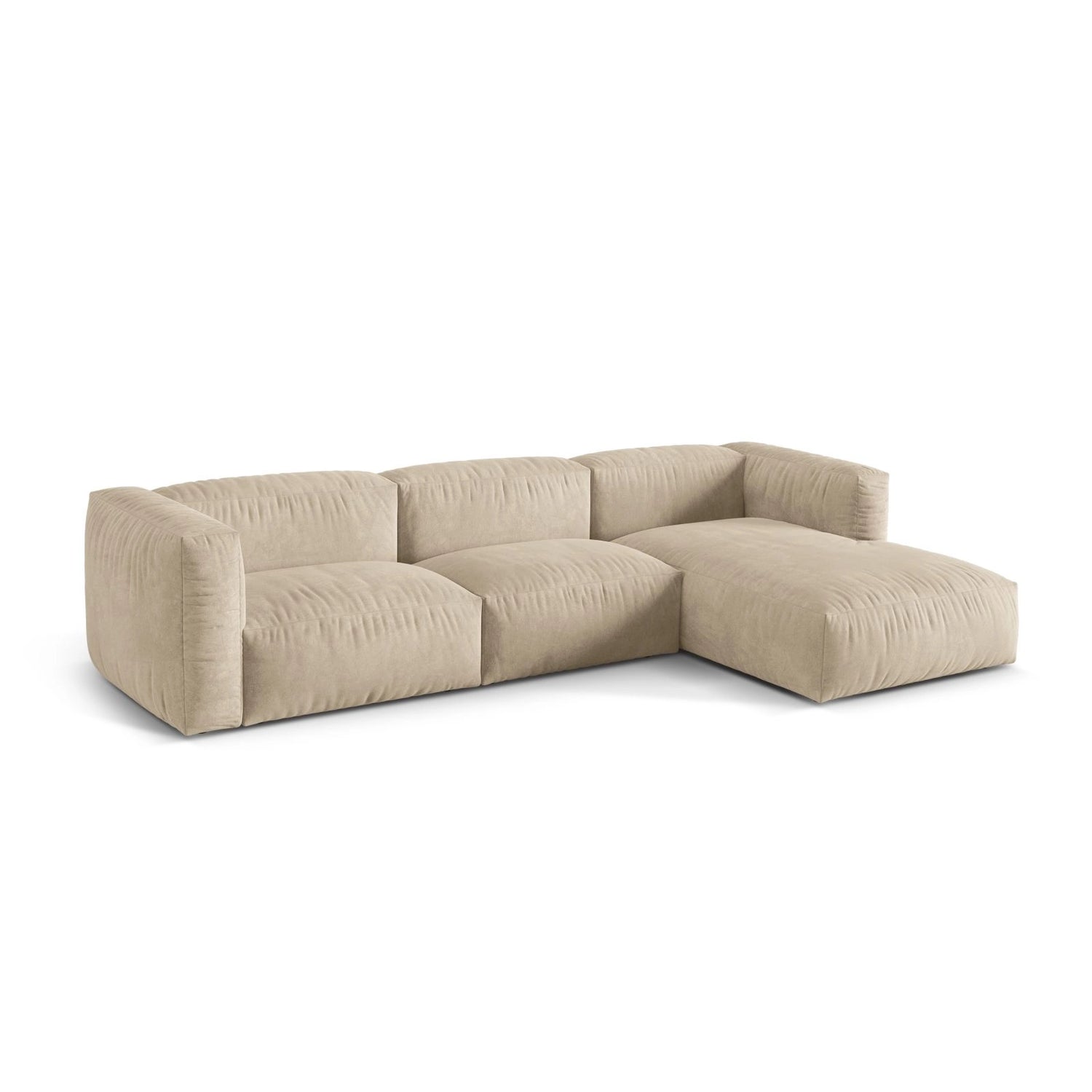 Martina modulares Ecksofa, Rechte Seite, Sitztiefe 76 cm, aus Samt, Cord, Boucle oder Strukturstoff, 330x176 cm von Micadoni – Bild 3