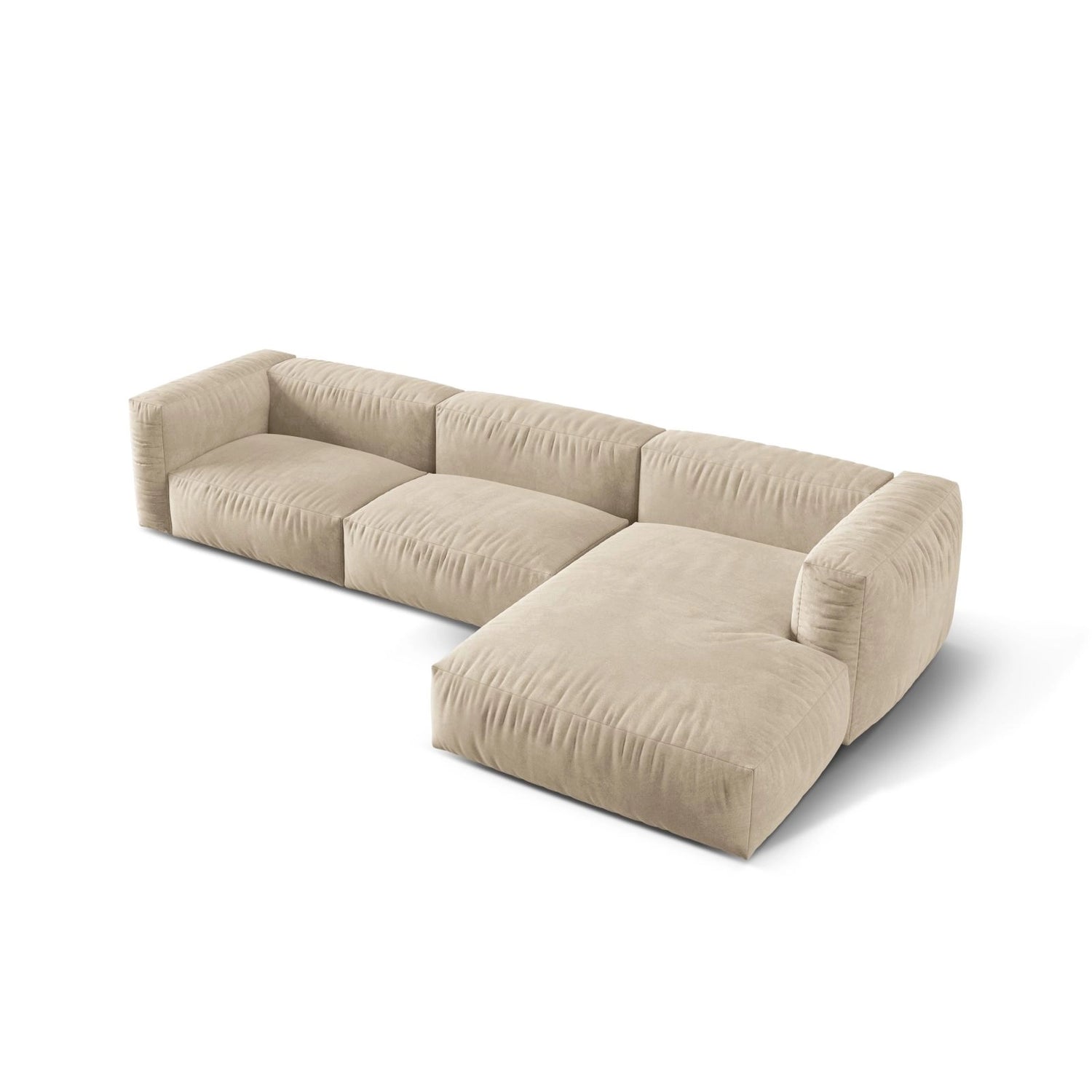 Martina modulares Ecksofa, Rechte Seite, Sitztiefe 76 cm, aus Samt, Cord, Boucle oder Strukturstoff, 330x176 cm von Micadoni – Bild 4
