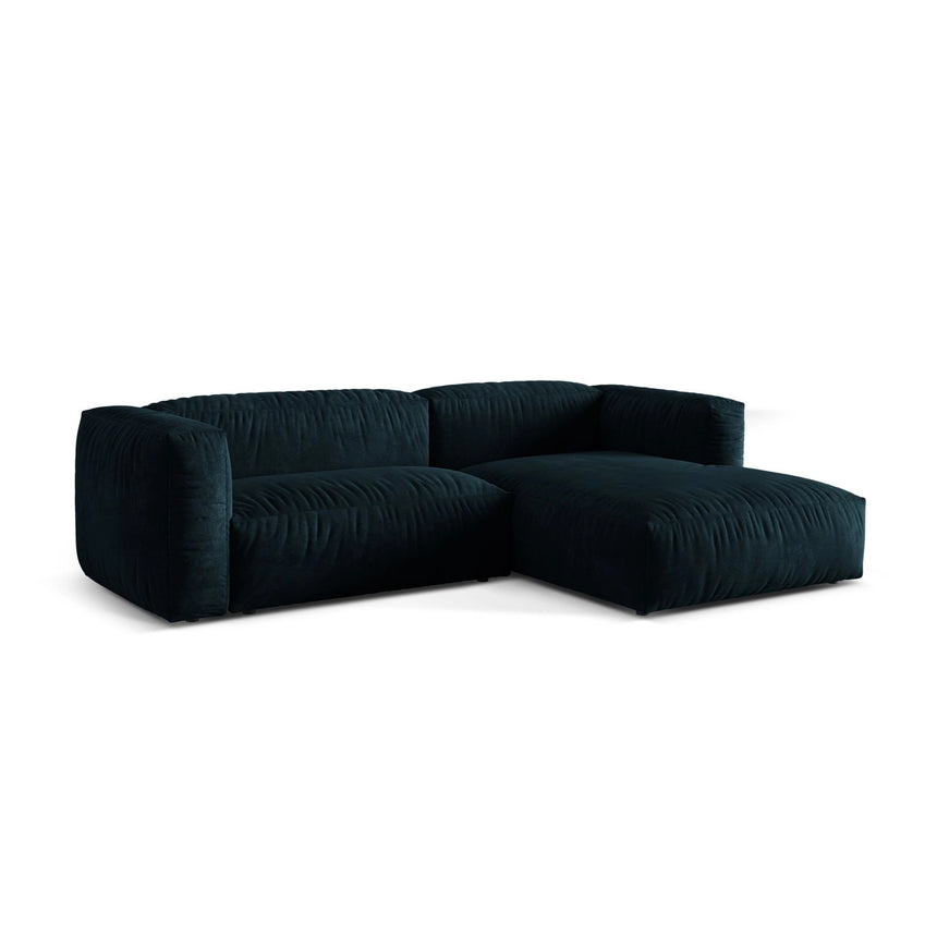 Martina modulares Ecksofa, Rechte Seite, Sitztiefe 76 cm, aus Samt in Deep Petrol (Vogue 13), 280x176 cm von Micadoni – Bild 3