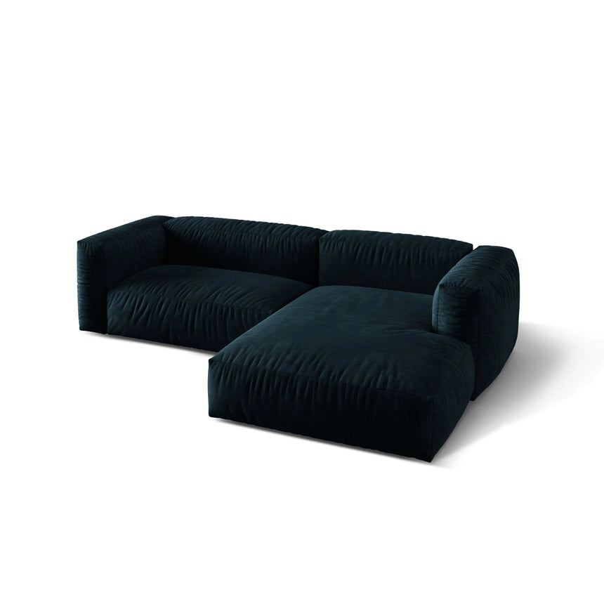 Martina modulares Ecksofa, Rechte Seite, Sitztiefe 76 cm, aus Samt in Deep Petrol (Vogue 13), 280x176 cm von Micadoni – Bild 4
