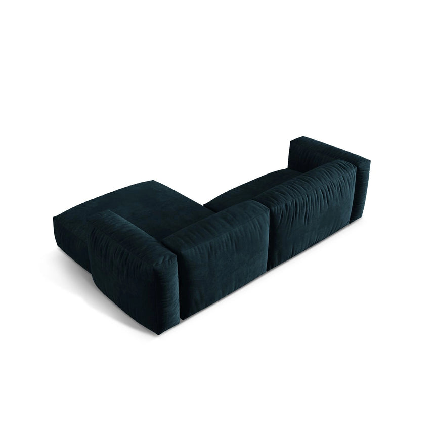 Martina modulares Ecksofa, Rechte Seite, Sitztiefe 76 cm, aus Samt in Deep Petrol (Vogue 13), 280x176 cm von Micadoni – Bild 5