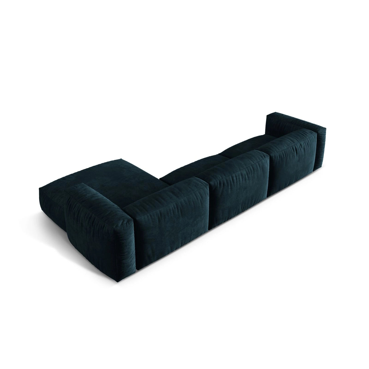 Martina modulares Ecksofa, Rechte Seite, Sitztiefe 76 cm, aus Samt in Deep Petrol (Vogue 13), 330x176 cm von Micadoni – Bild 5