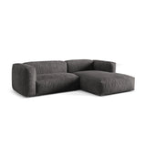 Martina modulares Ecksofa, Rechte Seite, Sitztiefe 76 cm, aus Samt in Grau (Vogue 15), 280x176 cm von Micadoni – Bild 3