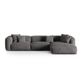 Martina modulares Ecksofa, Rechte Seite, Sitztiefe 76 cm, aus Samt in Grau (Vogue 15), 330x176 cm von Micadoni – Bild 1