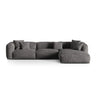Martina modulares Ecksofa, Rechte Seite, Sitztiefe 76 cm, aus Samt in Grau (Vogue 15), 330x176 cm von Micadoni – Bild 1