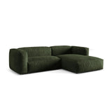 Martina modulares Ecksofa, Rechte Seite, Sitztiefe 76 cm, aus Samt in Grün (Vogue 11), 280x176 cm von Micadoni – Bild 3