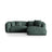 Martina modulares Ecksofa, Rechte Seite, Sitztiefe 76 cm, aus Samt in Petrol (Vogue 12), 280x176 cm von Micadoni – Bild 1