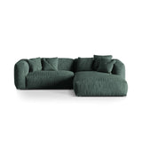 Martina modulares Ecksofa, Rechte Seite, Sitztiefe 76 cm, aus Samt in Petrol (Vogue 12), 280x176 cm von Micadoni – Bild 1