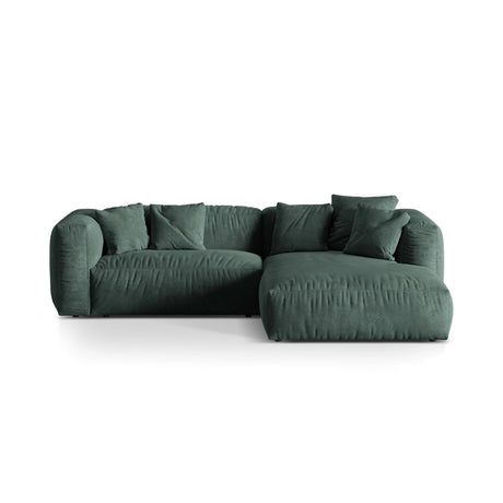 Martina modulares Ecksofa, Rechte Seite, Sitztiefe 76 cm, aus Samt in Petrol (Vogue 12), 280x176 cm von Micadoni – Bild 1