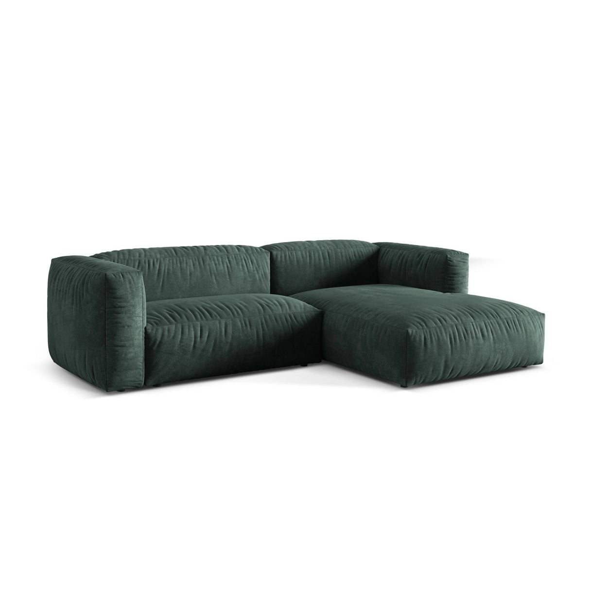 Martina modulares Ecksofa, Rechte Seite, Sitztiefe 76 cm, aus Samt in Petrol (Vogue 12), 280x176 cm von Micadoni – Bild 3