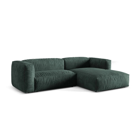 Martina modulares Ecksofa, Rechte Seite, Sitztiefe 76 cm, aus Samt in Petrol (Vogue 12), 280x176 cm von Micadoni – Bild 3