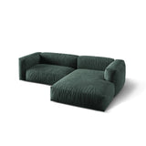 Martina modulares Ecksofa, Rechte Seite, Sitztiefe 76 cm, aus Samt in Petrol (Vogue 12), 280x176 cm von Micadoni – Bild 4