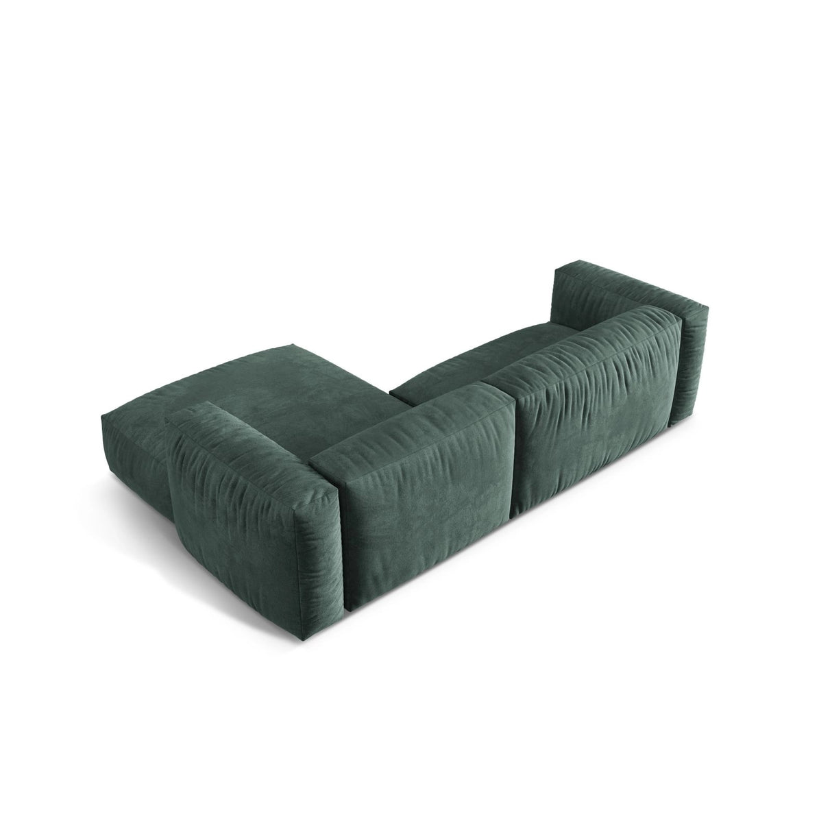 Martina modulares Ecksofa, Rechte Seite, Sitztiefe 76 cm, aus Samt in Petrol (Vogue 12), 280x176 cm von Micadoni – Bild 5