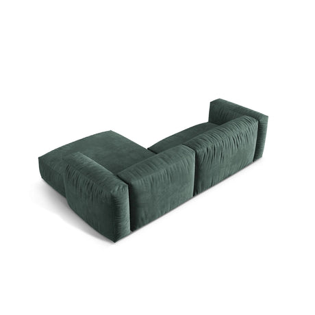 Martina modulares Ecksofa, Rechte Seite, Sitztiefe 76 cm, aus Samt in Petrol (Vogue 12), 280x176 cm von Micadoni – Bild 5