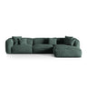 Martina modulares Ecksofa, Rechte Seite, Sitztiefe 76 cm, aus Samt in Petrol (Vogue 12), 330x176 cm von Micadoni – Bild 1