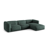 Martina modulares Ecksofa, Rechte Seite, Sitztiefe 76 cm, aus Samt in Petrol (Vogue 12), 330x176 cm von Micadoni – Bild 3